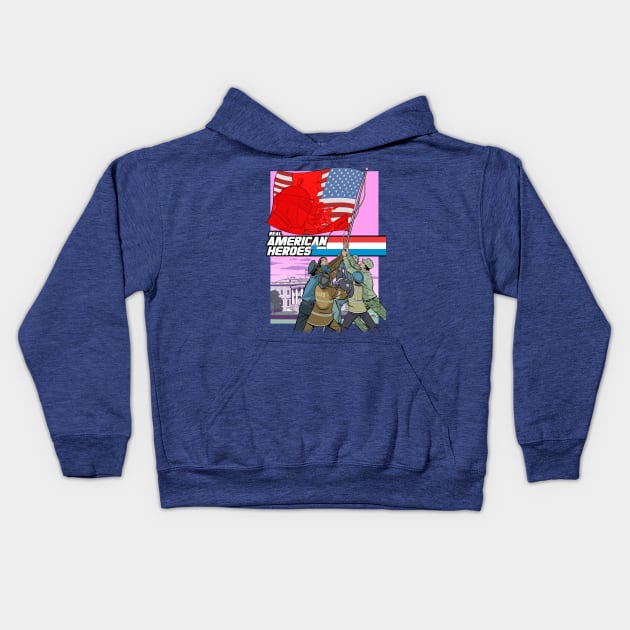 Real American Heroes Kids Hoodie by sharpbrothers